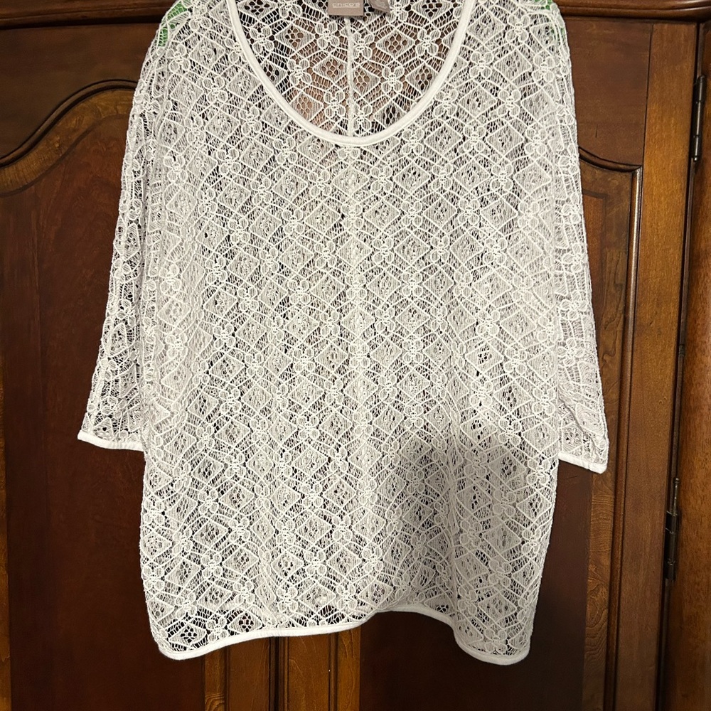 Chico's White Lace Blouse